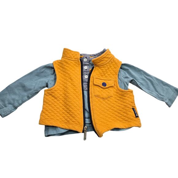 Ben Sherman Baby Boy 12 Mth Matching Quilted Vest Long Sleeve Shirt Fall Winter - Picture 9 of 9